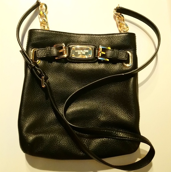 Michael Kors black purse with gold chains, strap - Picture 4 of 7